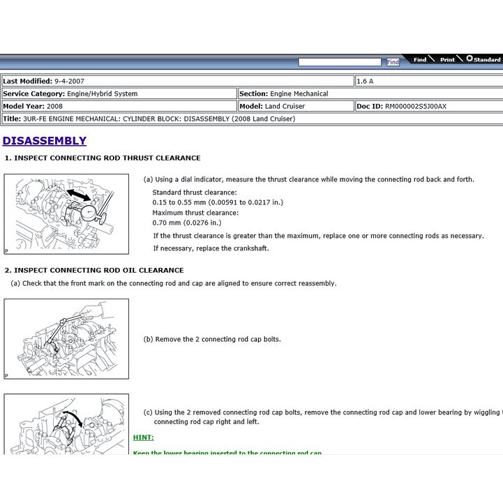 TOYOTA LAND CRUISER J200 (2008-2021) SERVICE WORKSHOP MANUAL