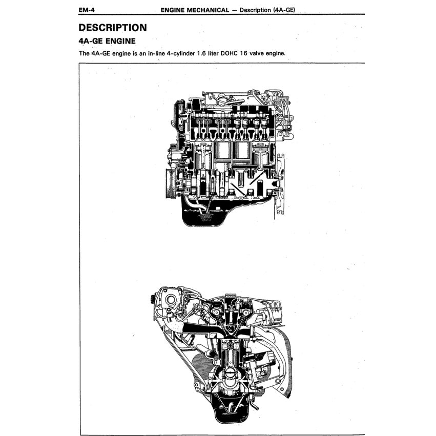 TOYOTA COROLLA FR AE86 (1984-1987) SERVICE WORKSHOP MANUAL