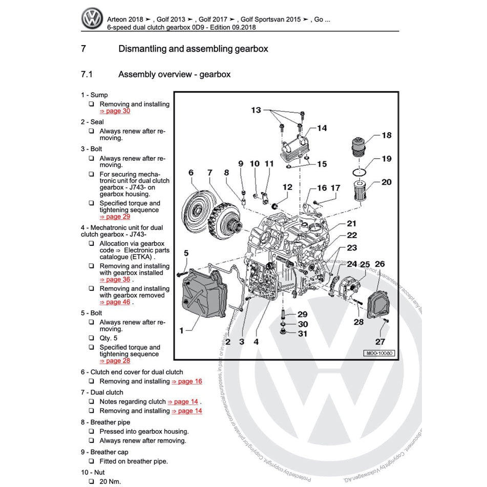 VW POLO MK6 AW (2018+) SERVICE WORKSHOP MANUAL