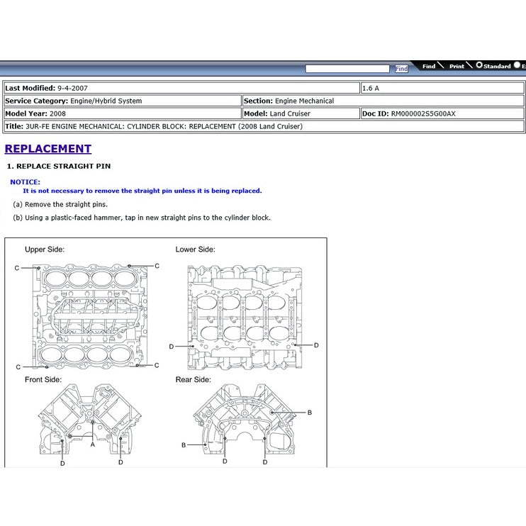 TOYOTA LAND CRUISER J200 (2008-2021) SERVICE WORKSHOP MANUAL