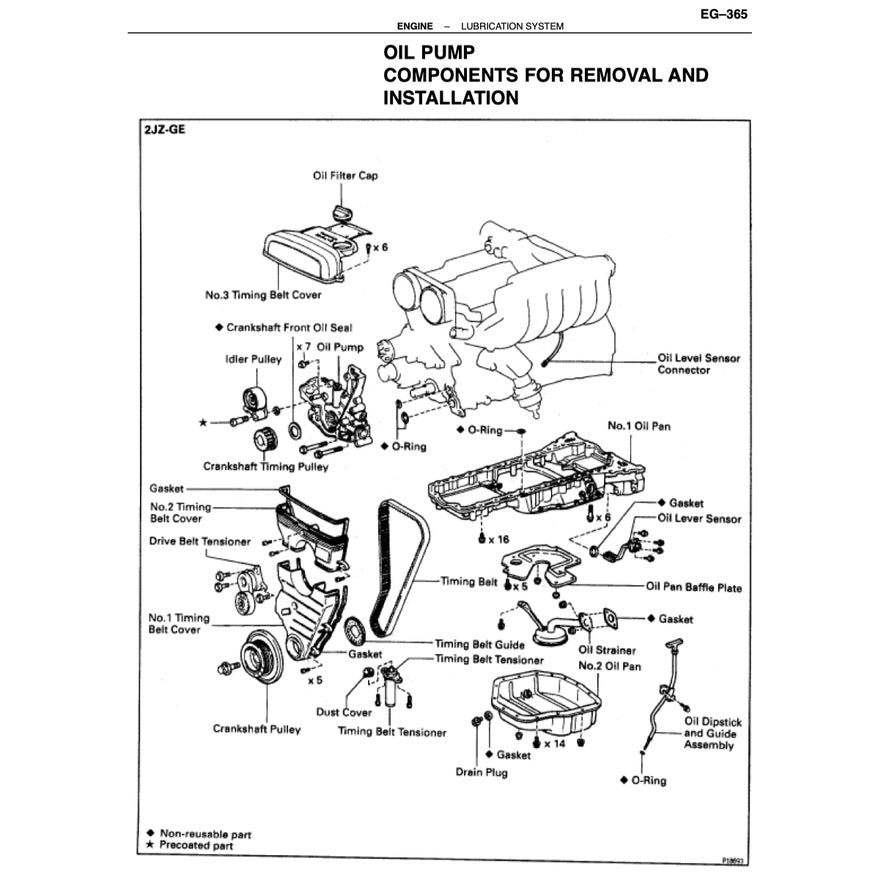TOYOTA ENGINE 2JZ-GE / 2JZ-GTE SERVICE REPAIR WORKSHOP MANUAL