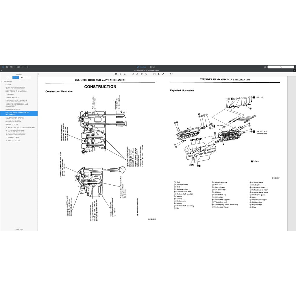 NISSAN UD DIESEL ENGINE RE10 / RF8 TC TD/ RG8 SERVICE REPAIR MANUAL
