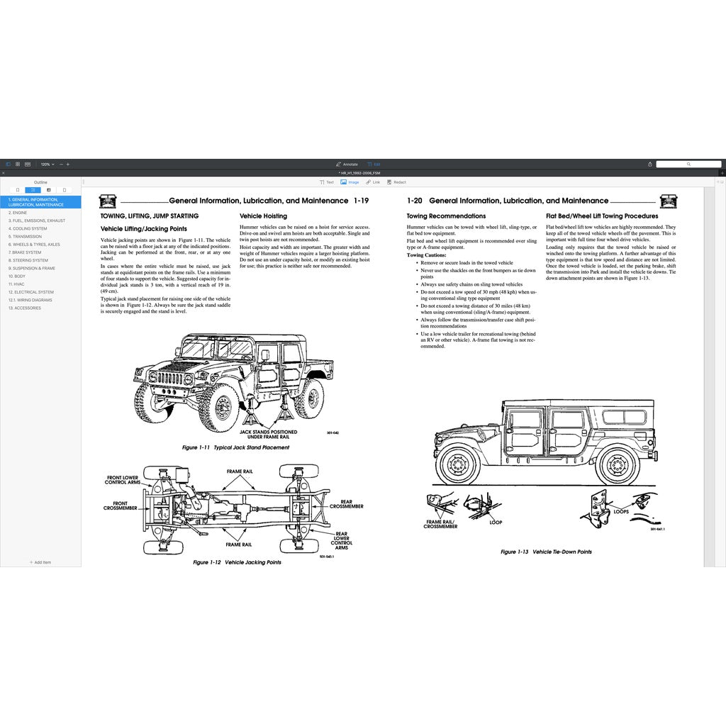 HUMMER H1 (1992-2006) SERVICE WORKSHOP MANUAL