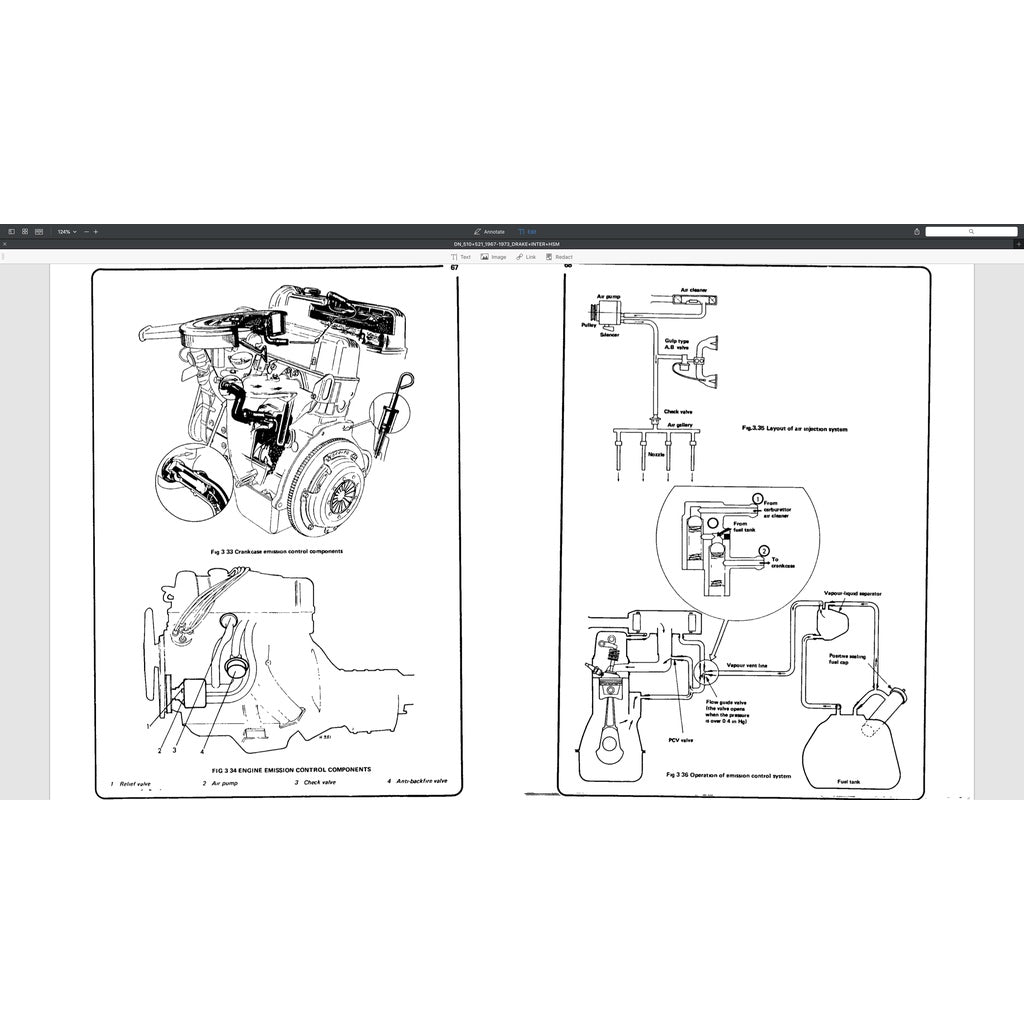 DATSUN BLUEBIRD/PICKUP 510/521 (1967-1973) SERVICE WORKSHOP MANUAL