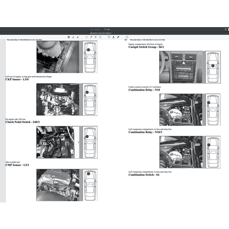MERCEDES BENZ C-CLASS W202 M111 (1993-2000) SERVICE WORKSHOP MANUAL