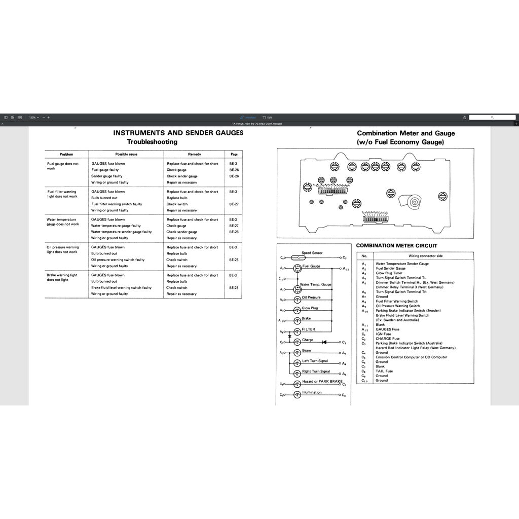 TOYOTA HIACE H50/60/70 (1982-2007) SERVICE WORKSHOP MANUAL