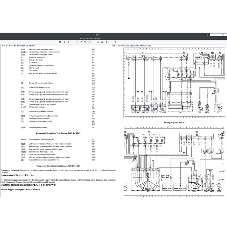 MERCEDES BENZ C-CLASS W202 M111 (1993-2000) SERVICE WORKSHOP MANUAL