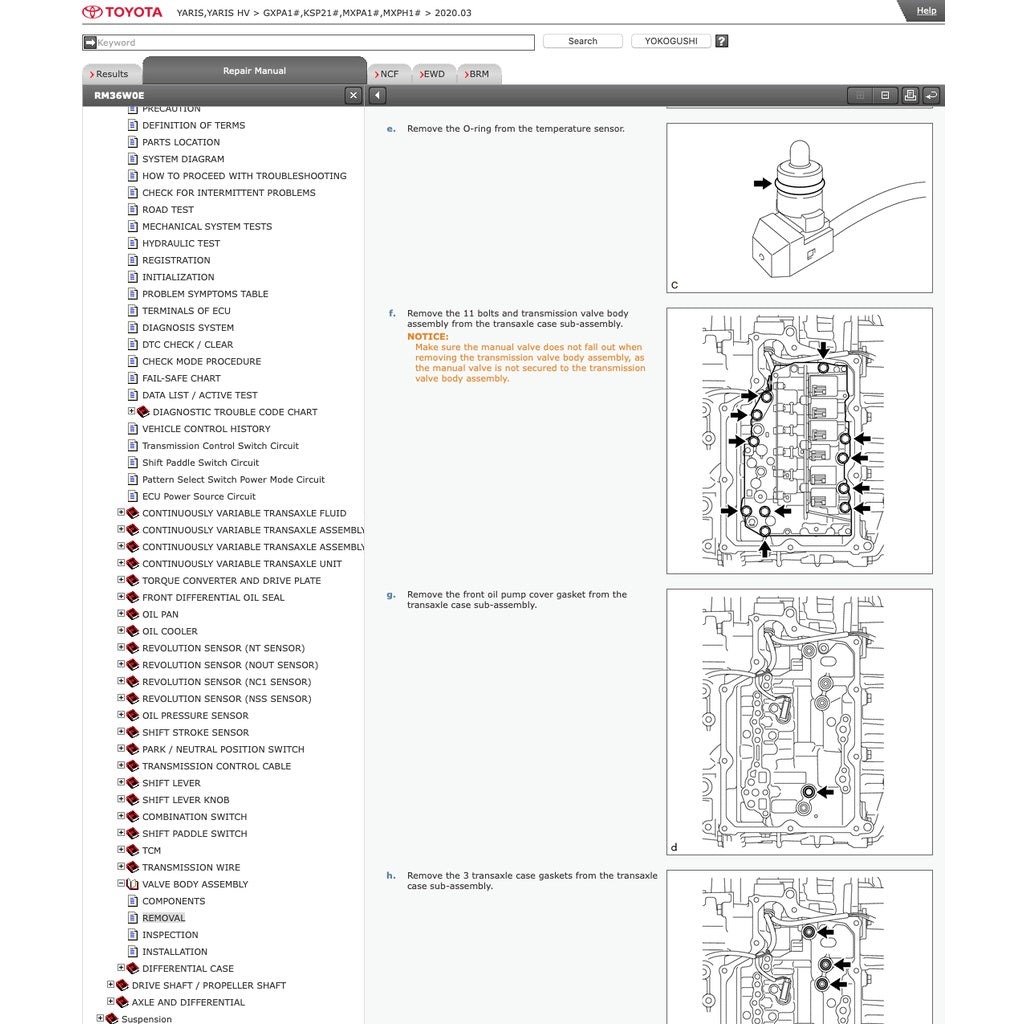 TOYOTA YARIS XP210 (2020+) SERVICE WORKSHOP MANUAL