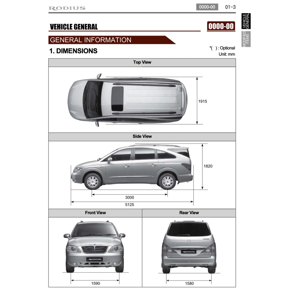 SSANGYONG RODIUS/STAVIC (2004-2013) SERVICE WORKSHOP MANUAL